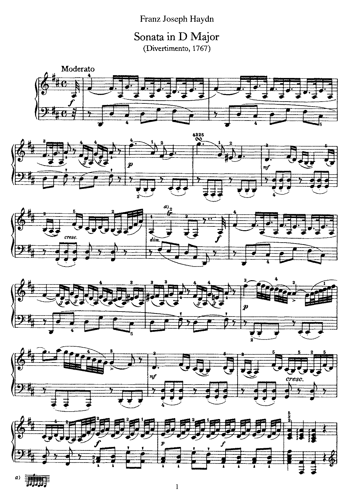 Divertimento in D major, Hob.XVI:19 (Haydn, Joseph) - IMSLP: Free Sheet ...