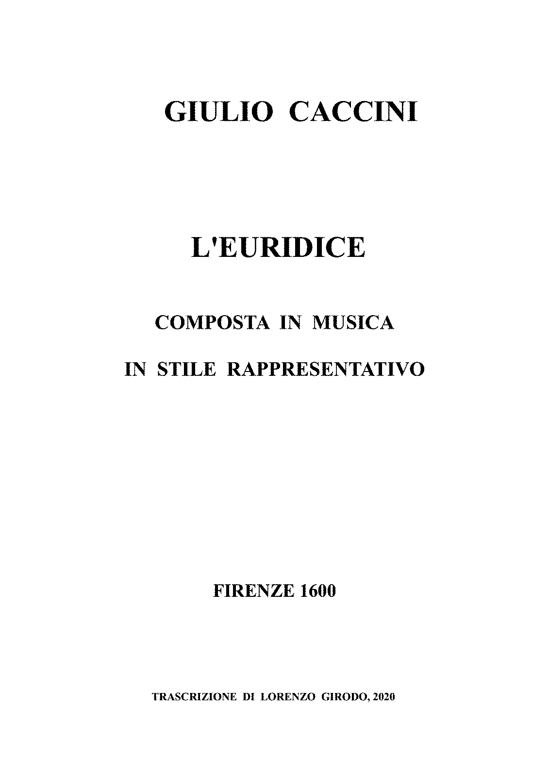 Euridice (Caccini, Giulio) - IMSLP