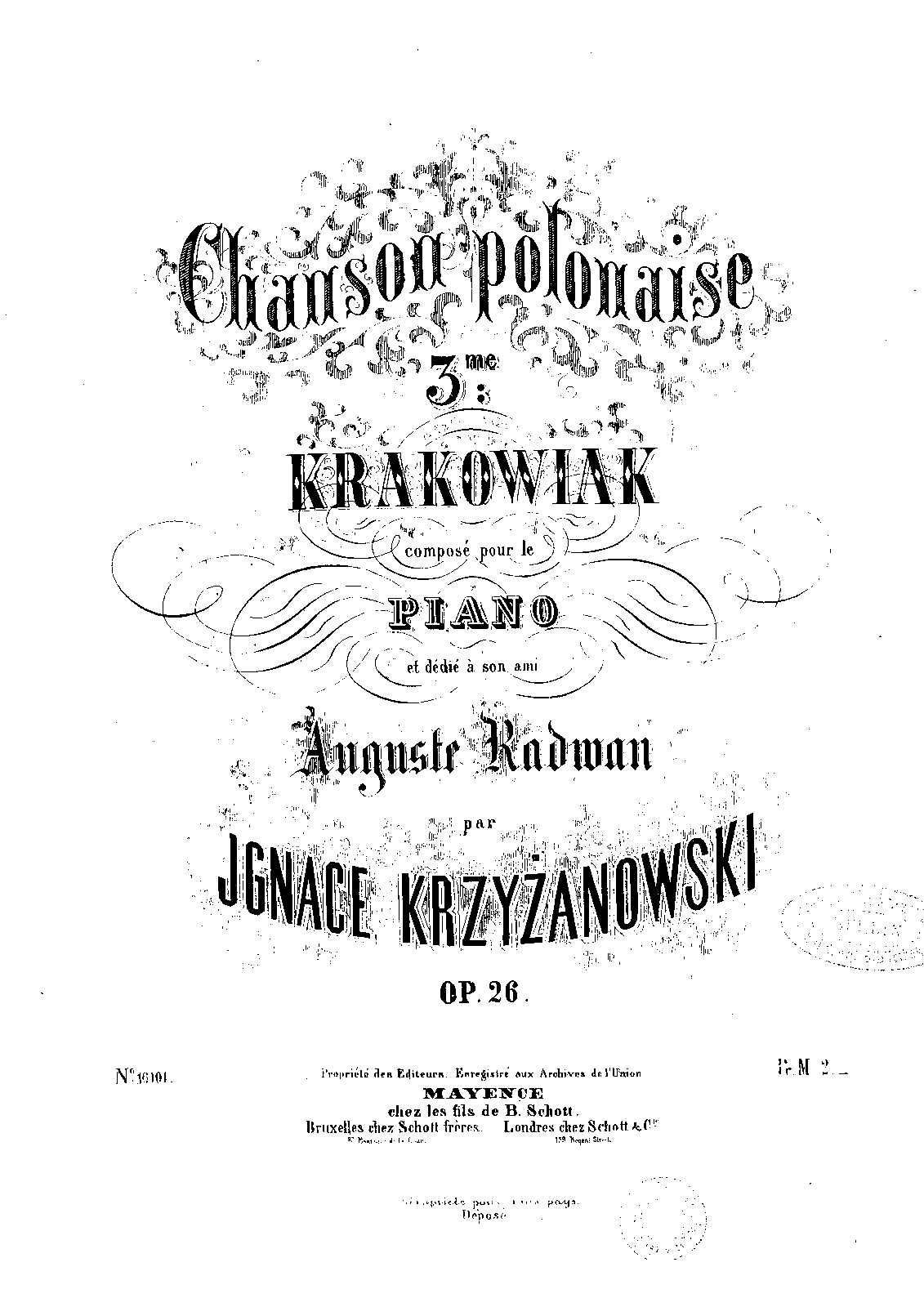 Chanson polonaise, Op.26 (Krzyżanowski, Ignacy) - IMSLP