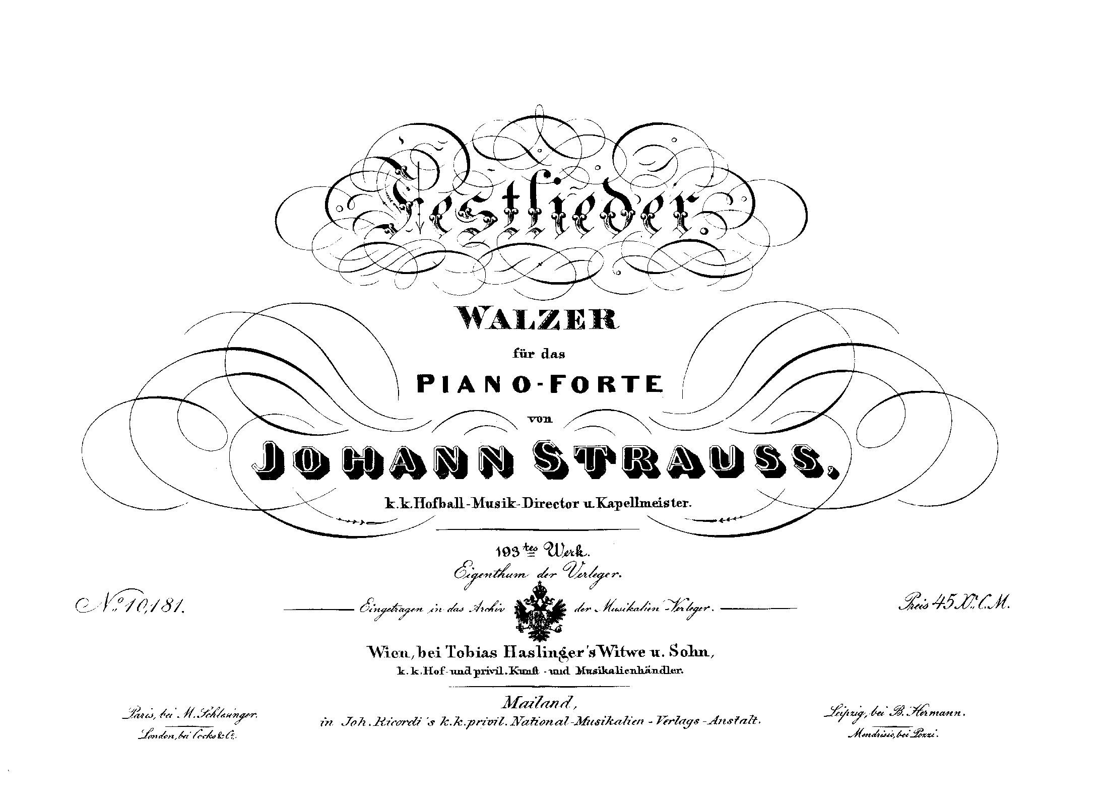 Festlieder, Op.193