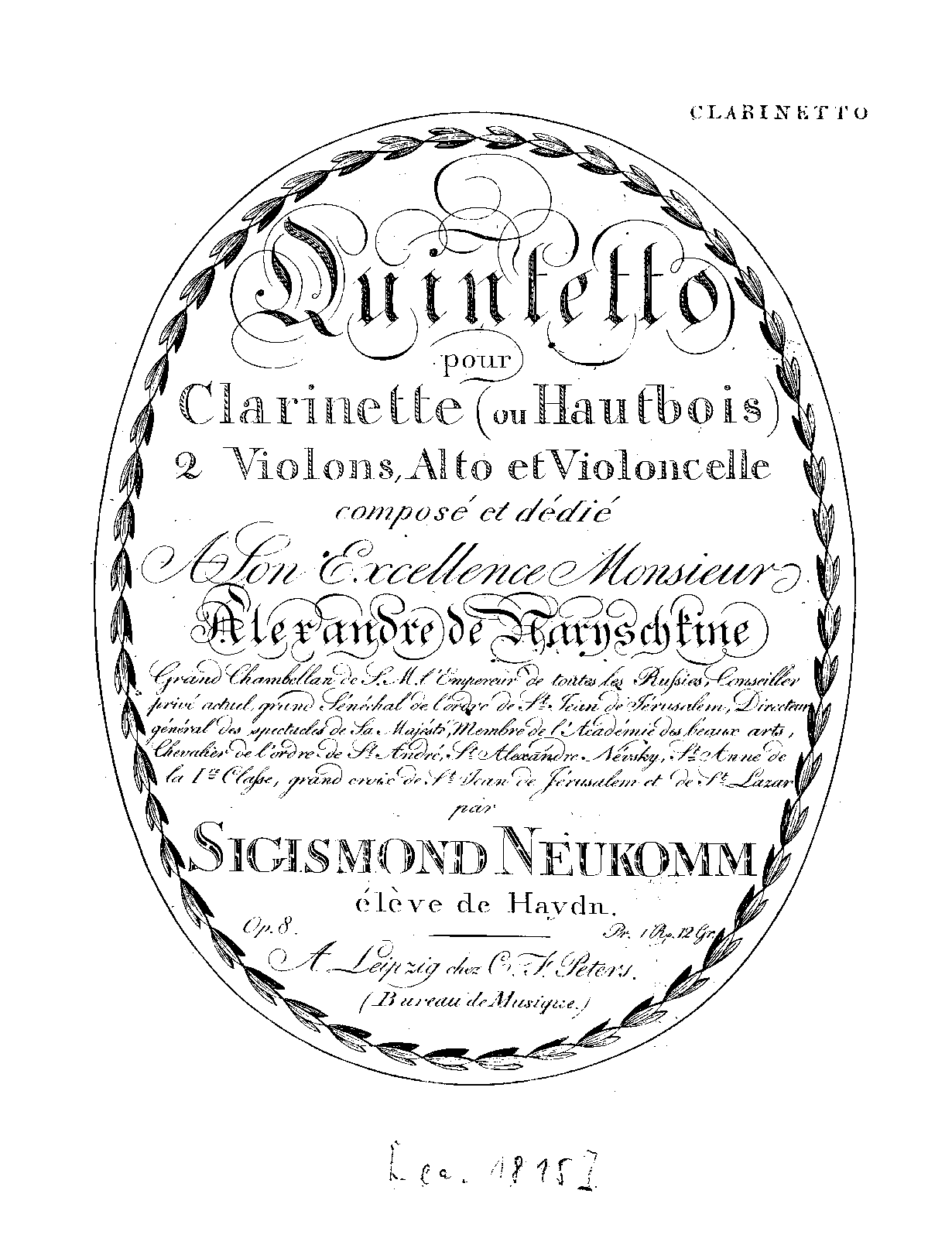 Quintet, Op.8 (Neukomm, Sigismund) IMSLP