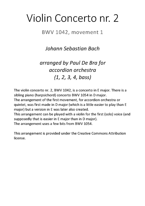 Violin Concerto in E major, BWV 1042 (Bach, Johann Sebastian) IMSLP