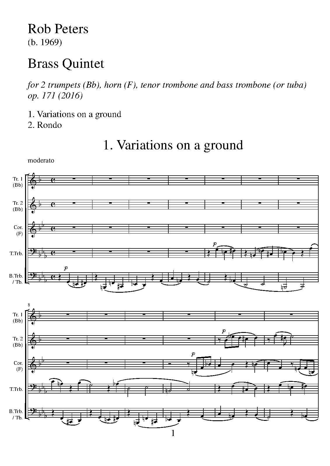 Brass Quintet, Op.171 (Peters, Rob) IMSLP
