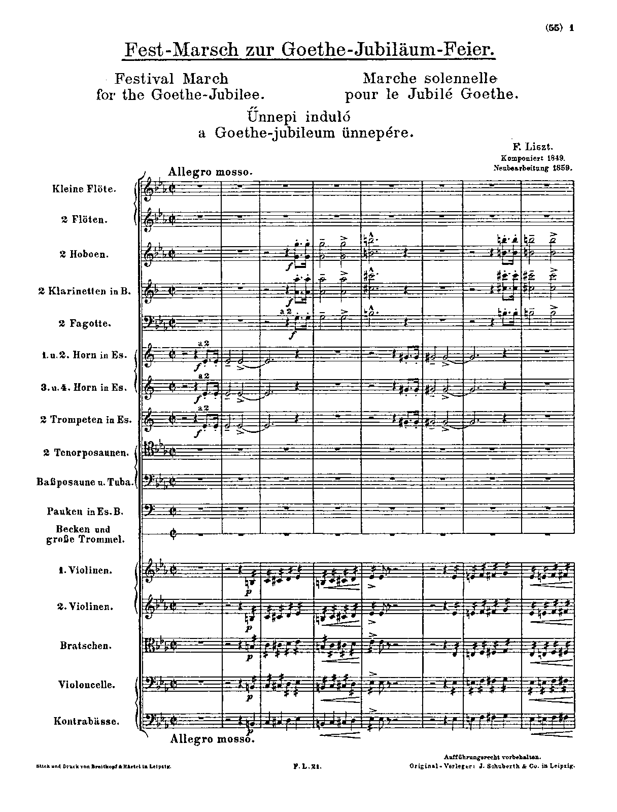 Festmarsch zur Goethe-Jubiläumfeier