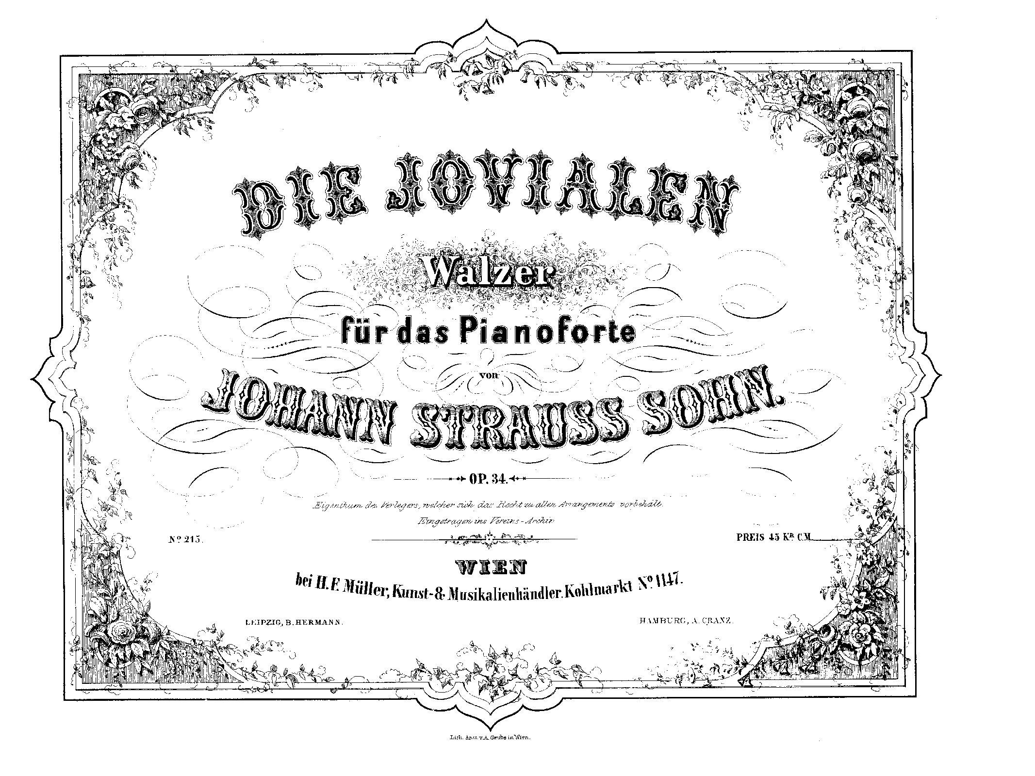 Die Jovialen Walzer, Op.34