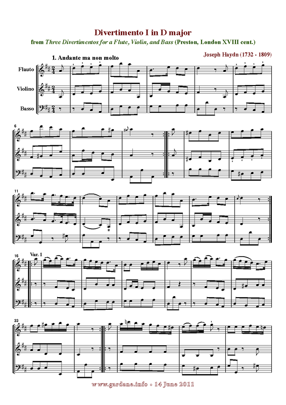 Baryton Trio in A major, Hob.XI8 (Haydn, Joseph) IMSLP Free Sheet