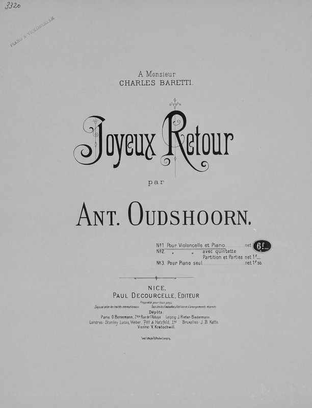 Joyeux retour (Oudshoorn, Anton) IMSLP