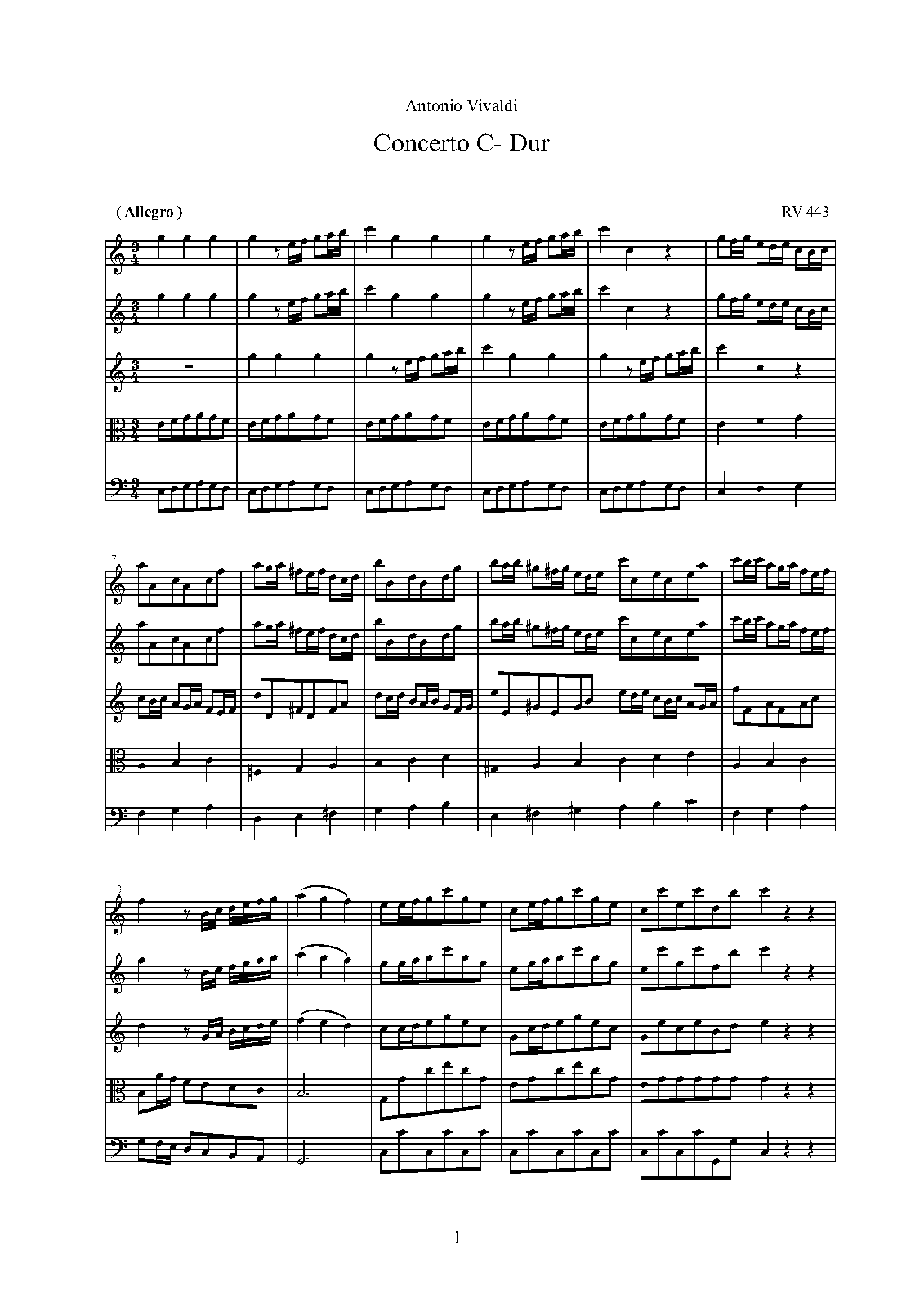 Recorder Concerto in C major, RV 443 (Vivaldi, Antonio) IMSLP Free