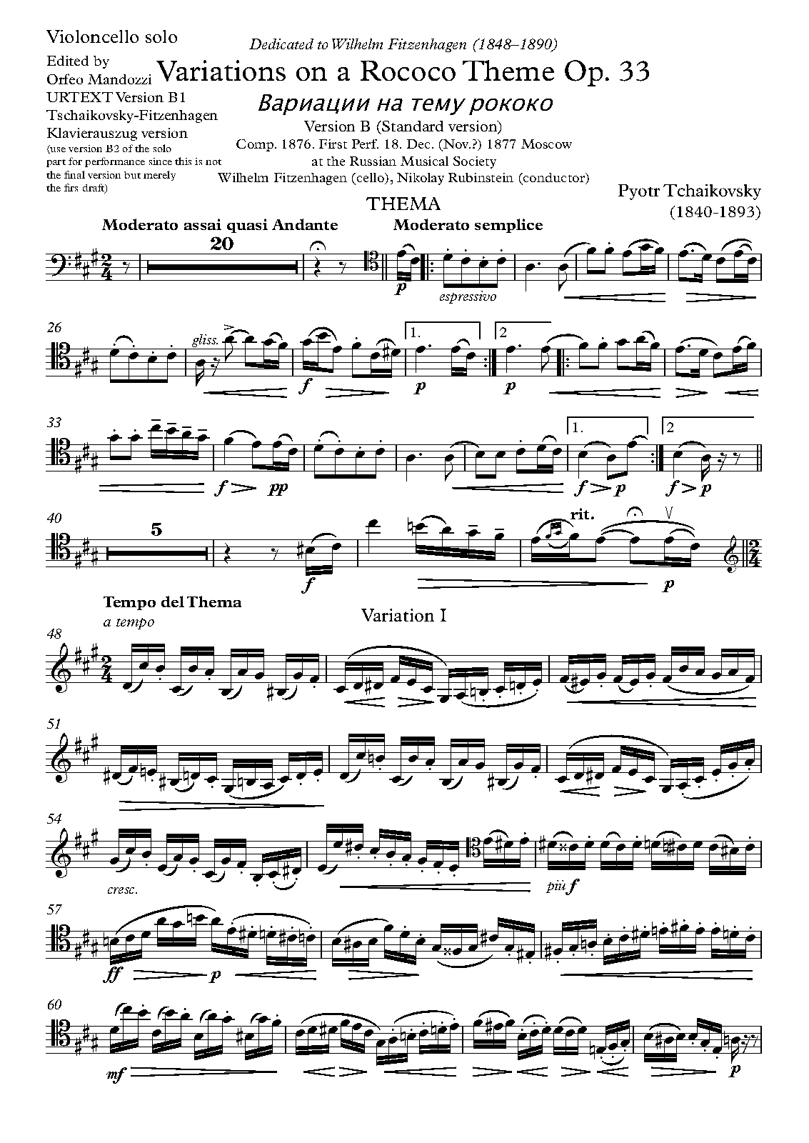 File:PMLP04622-Tschaikowsky Roccoco Var B1 Mandozzi Vc Kl - Violoncello solo.pdf