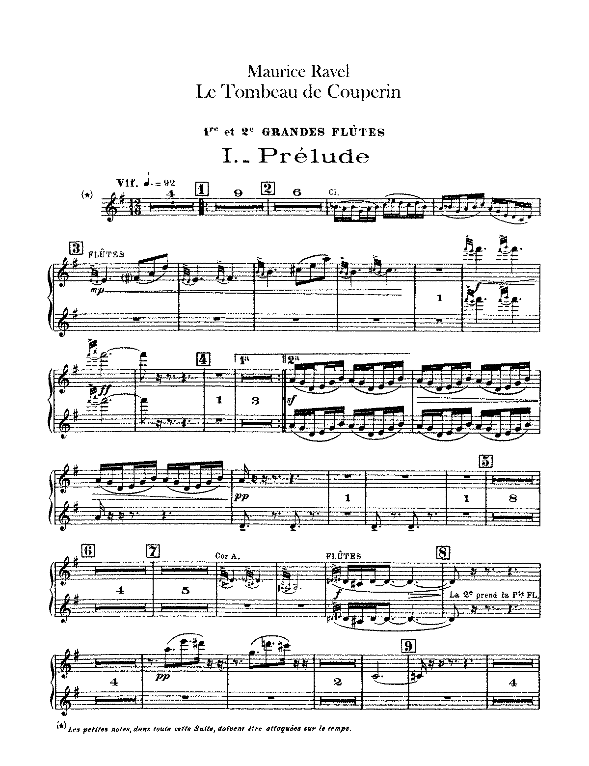 Le tombeau de Couperin (orchestra) (Ravel, Maurice) - IMSLP: Free Sheet ...