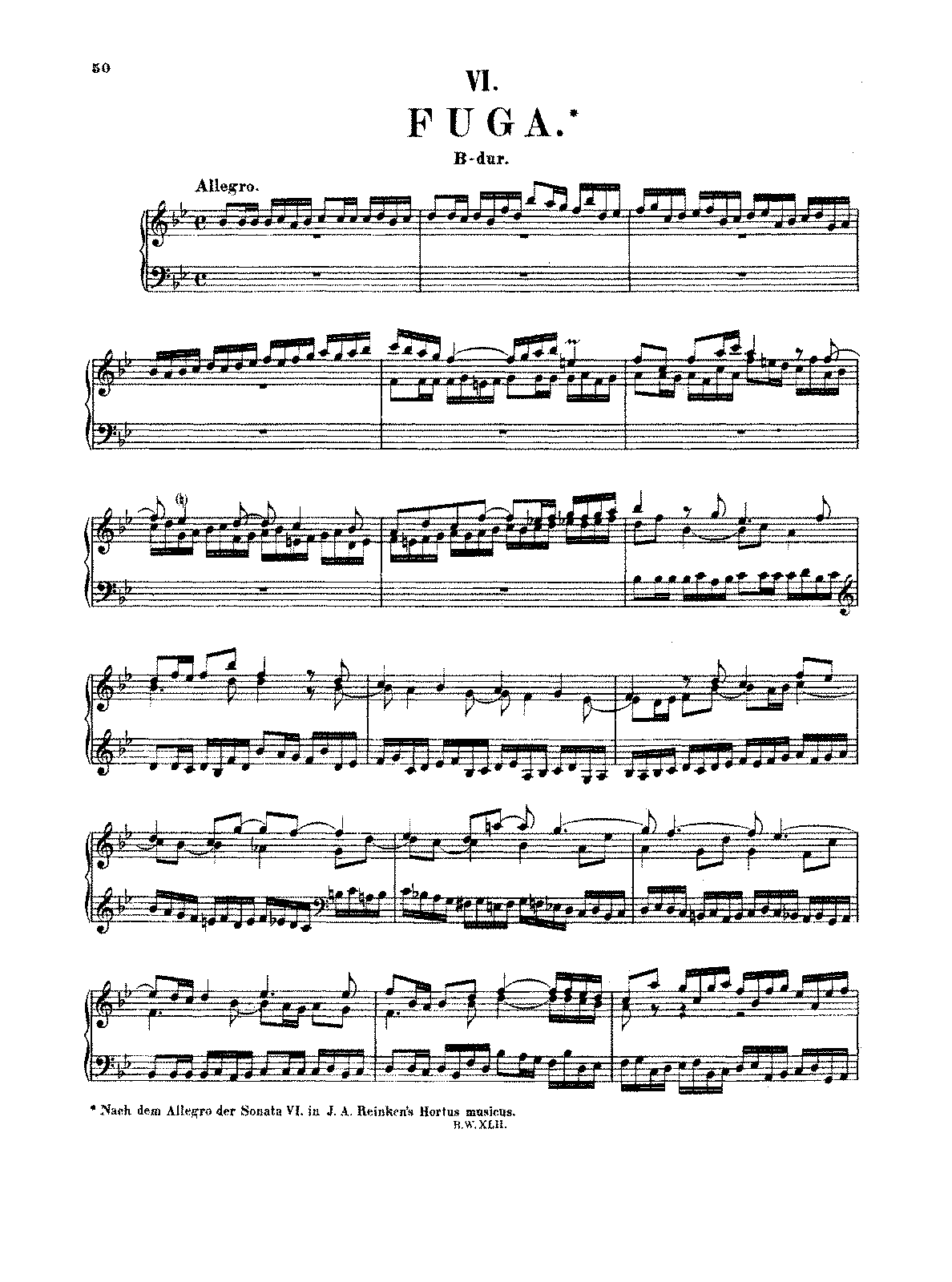 prelude and fugue in b flat major sheet music