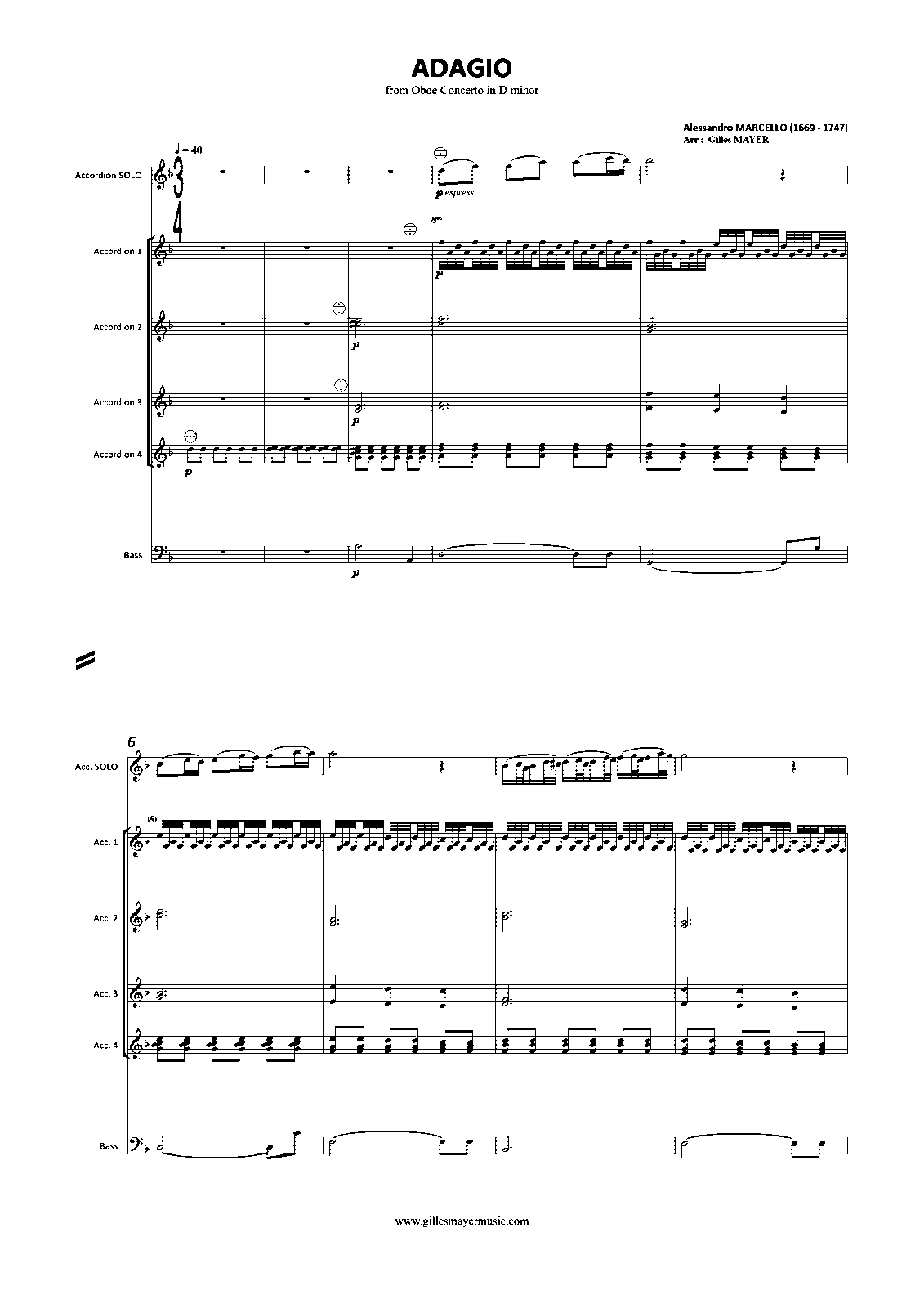 Oboe Concerto in D minor, S.Z799 (Marcello, Alessandro) IMSLP Free