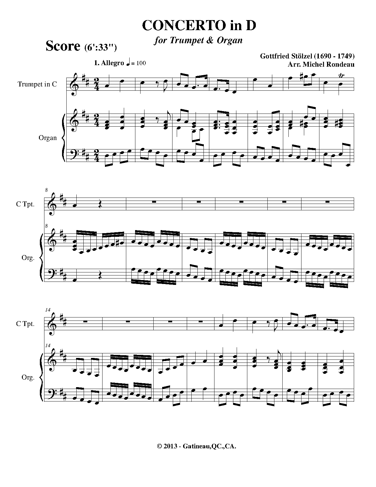 Concerto for Oboe and Violin in F major (Stölzel, Gottfried Heinrich