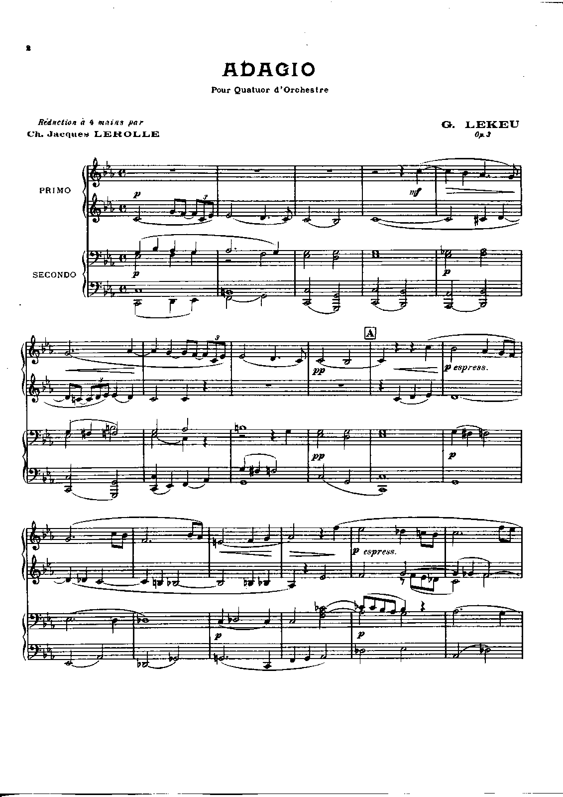 Adagio for String Trio and String Orchestra (Lekeu, Guillaume) IMSLP