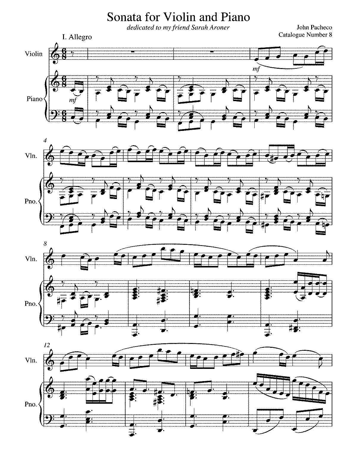 traje vestíbulo Rafflesia Arnoldi File:PMLP402135-Pacheco- Violin Sonata (complete score).pdf - IMSLP: Free  Sheet Music PDF Download