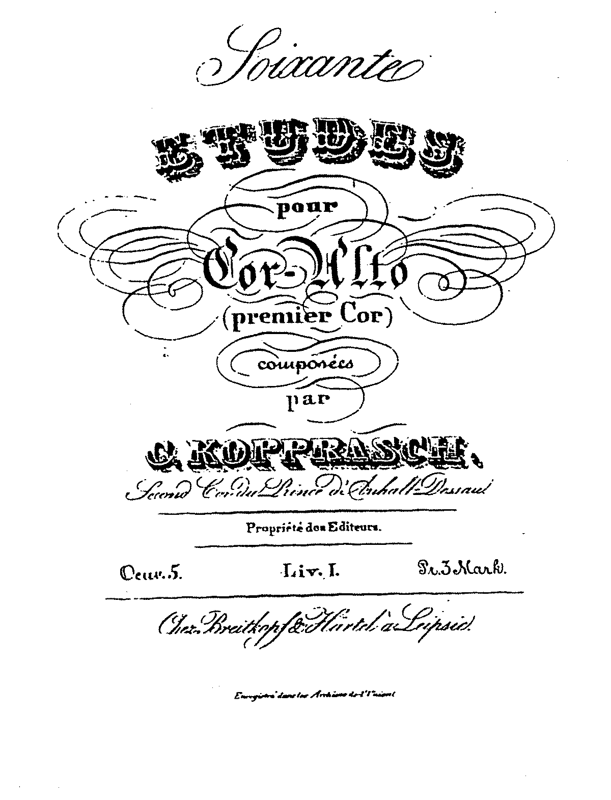 60 Etudes For High-Horn, Op.5 (Kopprasch, Georg) - IMSLP