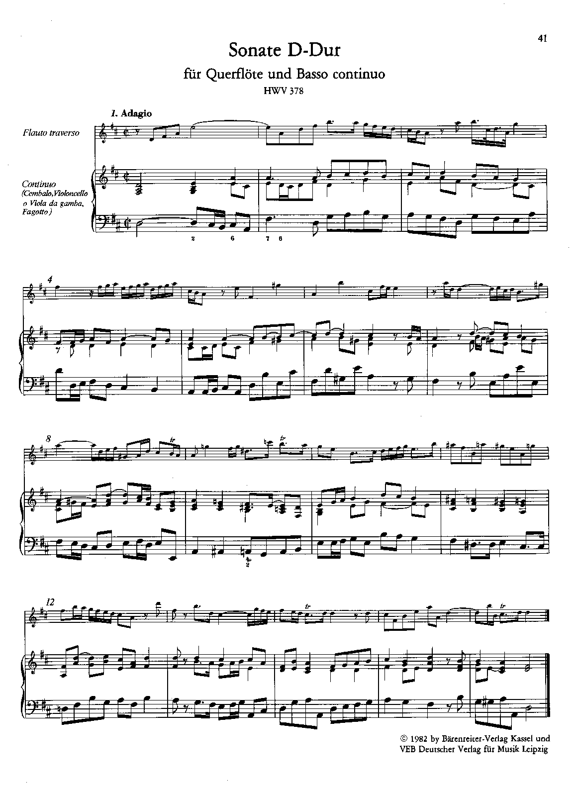 Flute Sonata in D major