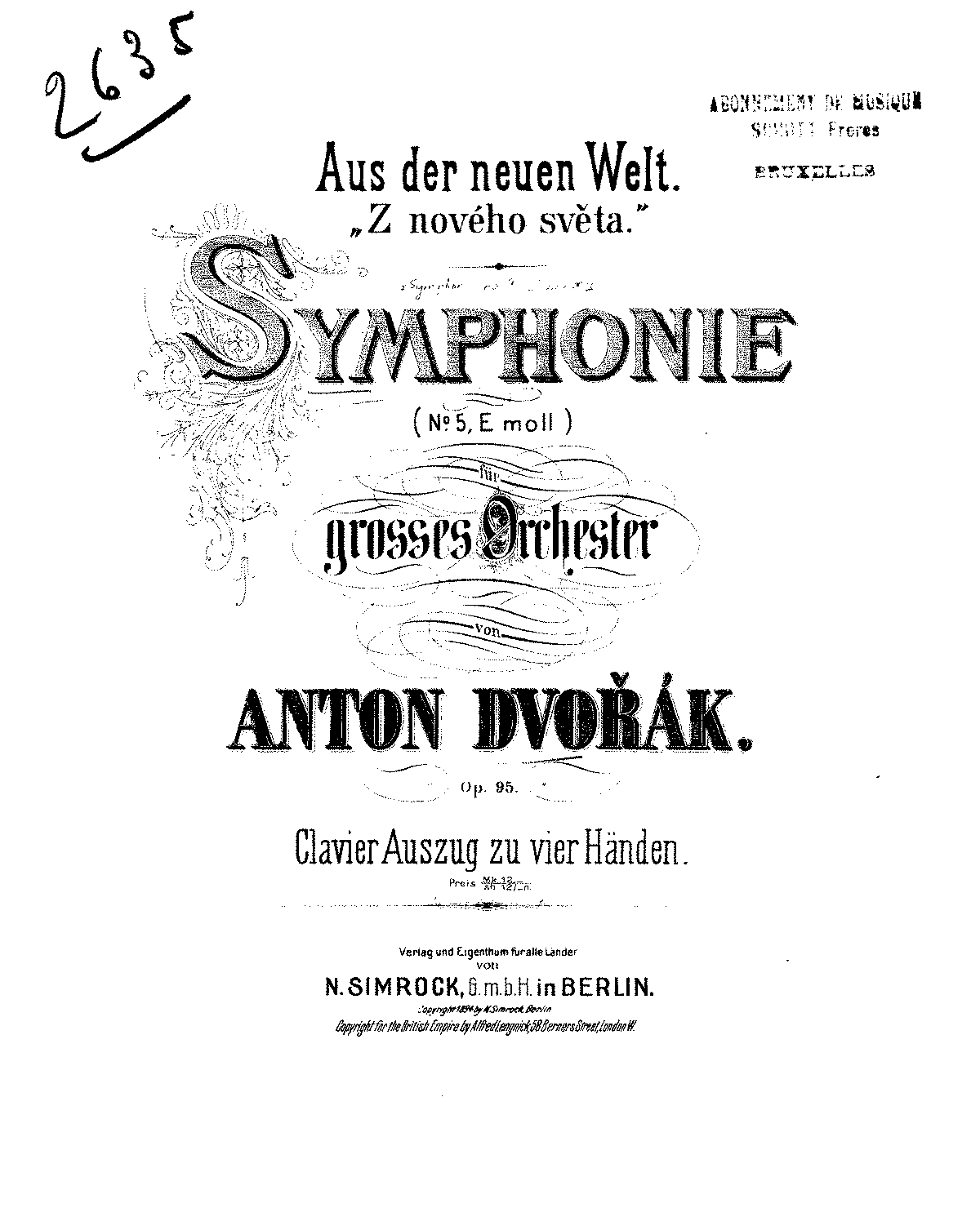 Symphony No.9, Op.95 (Dvořák, Antonín) - IMSLP: Free Sheet Music PDF ...