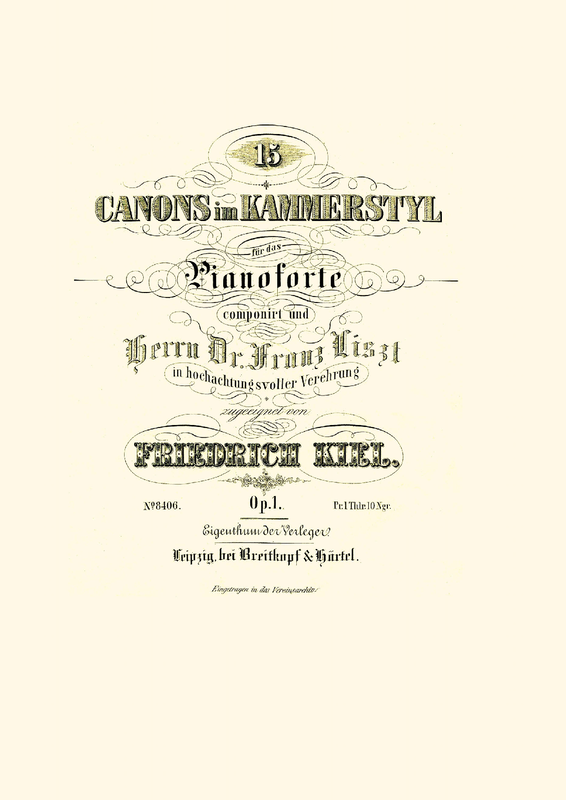 15 Canons in Kammerstyl, Op.1