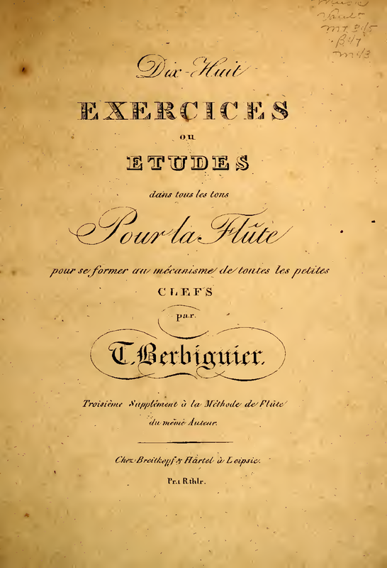 18 Exercises or Etudes pour Flute