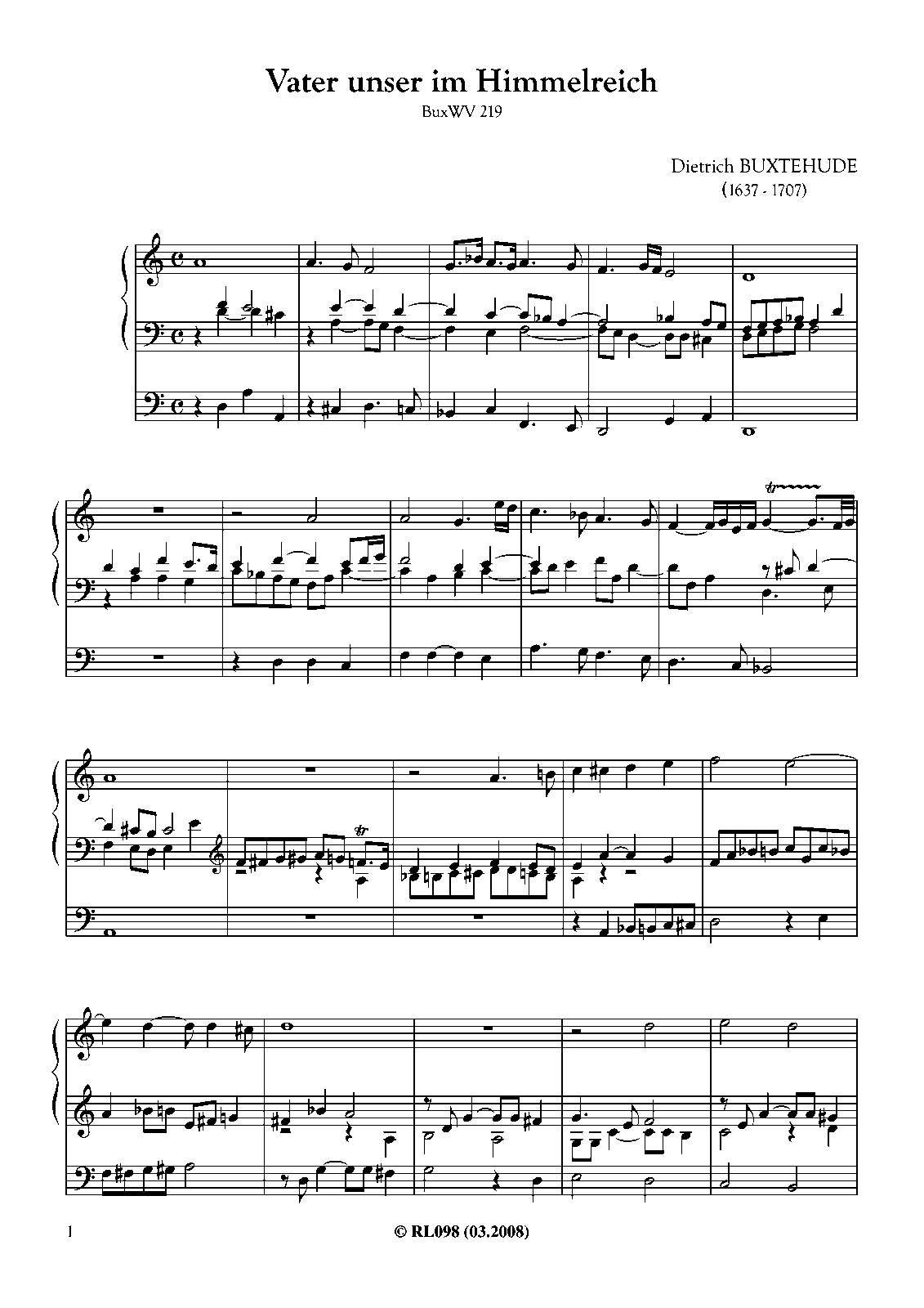 Vater unser im Himmelreich BuxWV 219 (Buxtehude Dietrich) IMSLP Vater unser im Himmelreich BuxWV 219 (Buxtehude Dietrich) IMSLP