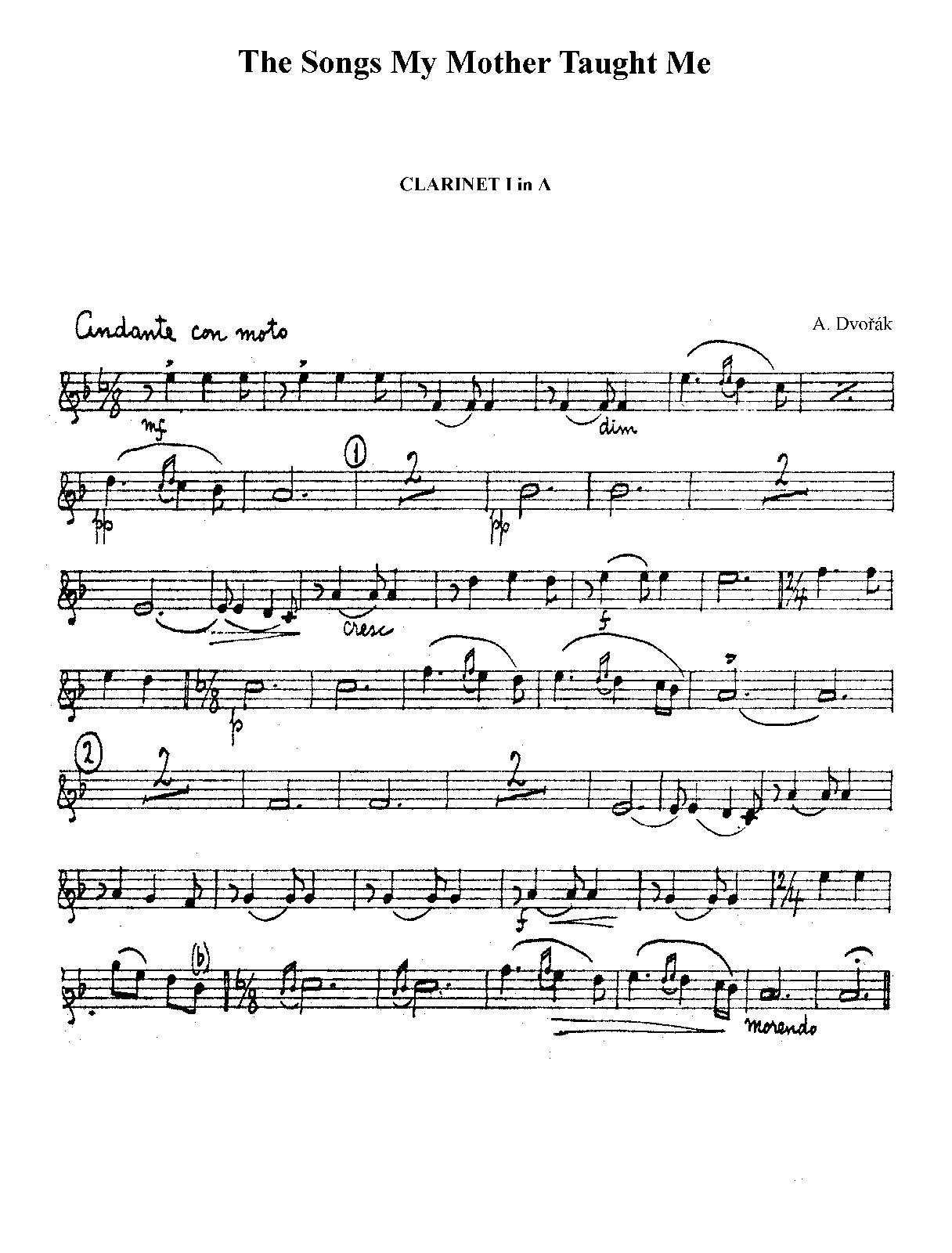File:PMLP87717-03. DVORAK - SONGS MY MOTHER TAUGHT ME, OP. 55.4 (D) - Clarinet 1-2.pdf