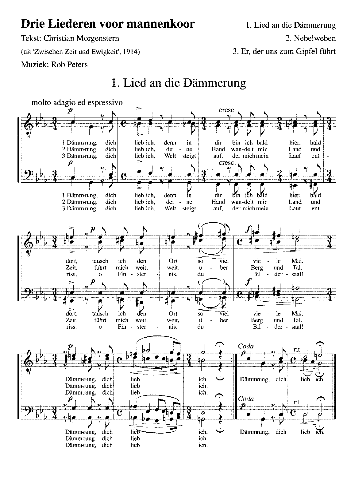 3 Songs For Male Choir, Op.53 (peters, Rob) - Imslp