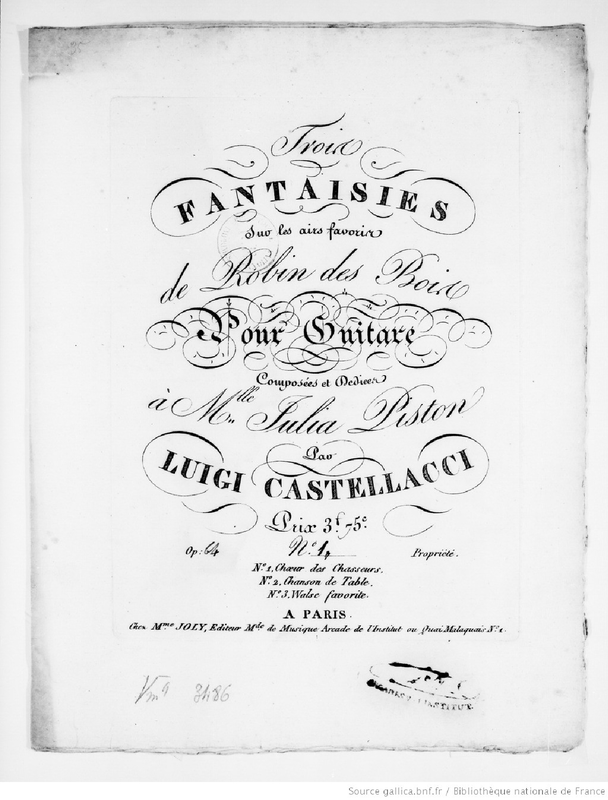 3 Fantaisies sur les airs favoris de Robin des Bois pour Guitare No.1