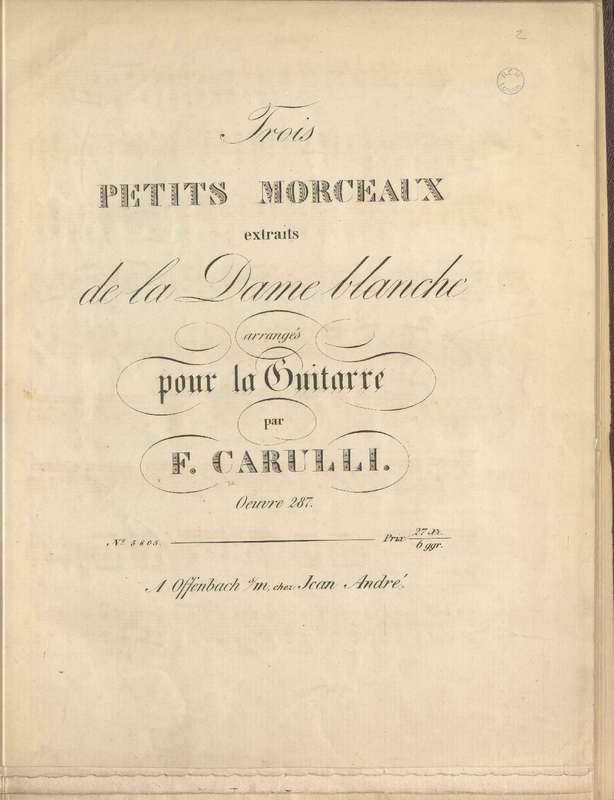 3 petits Morceaux de l'opéra " La dame blanche"