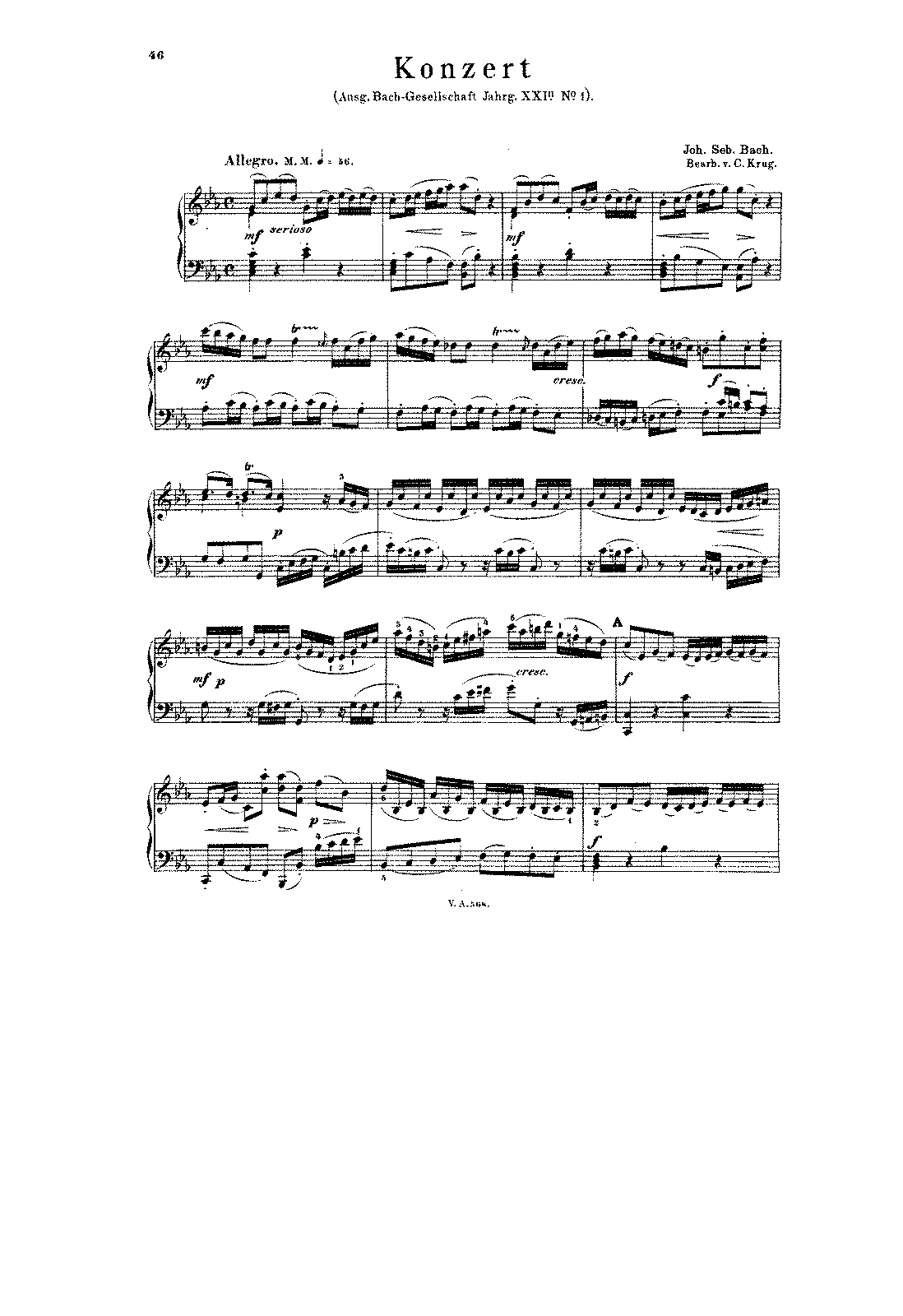 Concerto for 2 Harpsichords in C minor, BWV 1060 (Bach, Johann ...