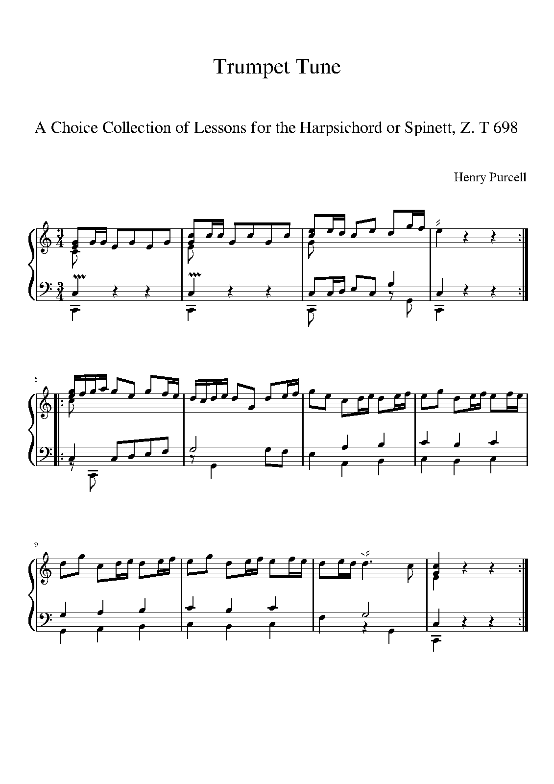 Trumpet Tune in C major, ZT 698 (Purcell, Henry) IMSLP