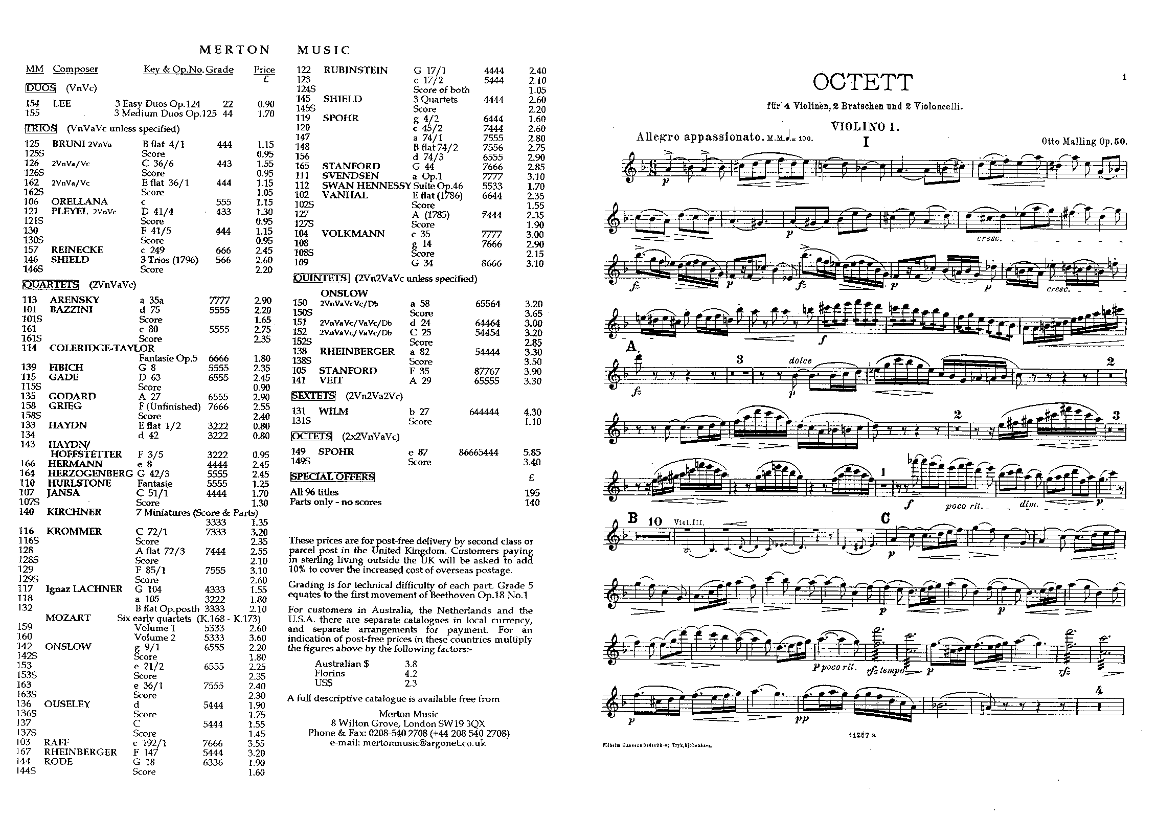 String Octet, Op.50 (Malling, Otto) IMSLP