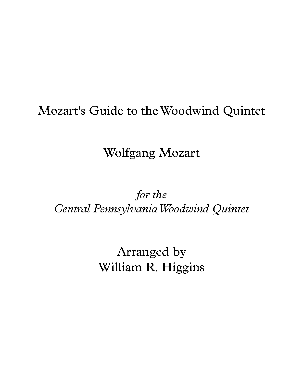 Mozart's Guide to the Woodwind Quintet (Higgins, William R.) IMSLP
