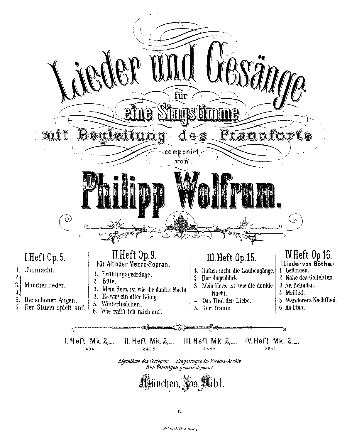 6 Lieder von Goethe, Op.16 (Wolfrum, Philipp) - IMSLP