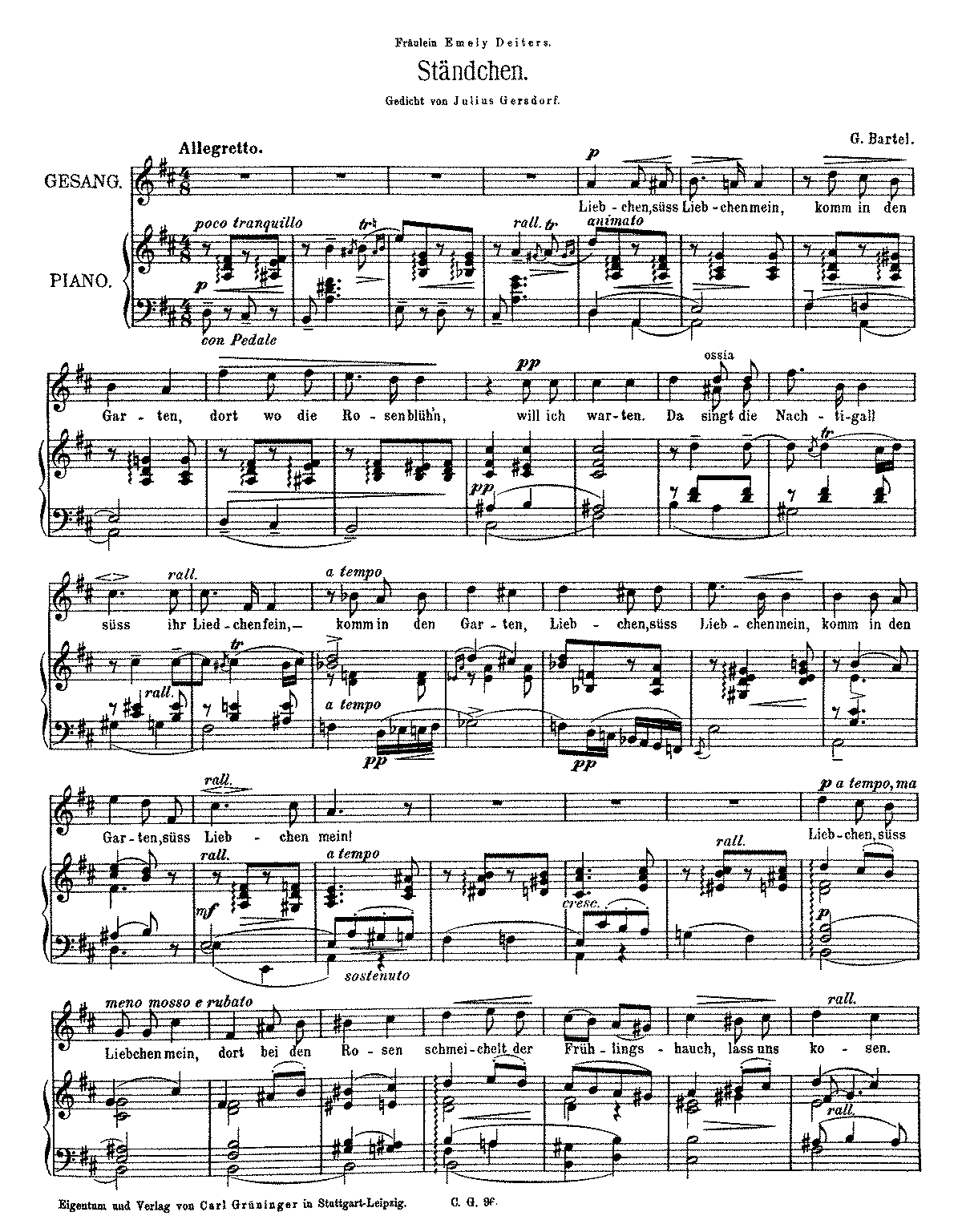 Ständchen (Bartel, Günther) - IMSLP: Free Sheet Music PDF Download