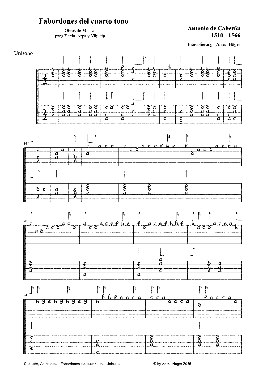 Fabordones del cuarto tono (Cabezón, Antonio de) - IMSLP