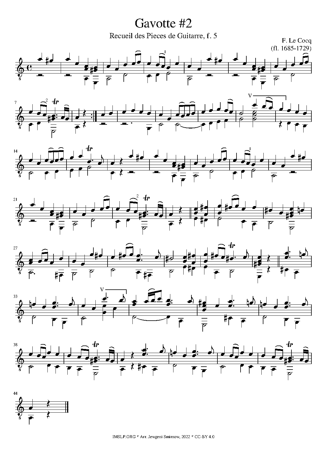 Gavotte, F.5 (Le Cocq, François) - IMSLP