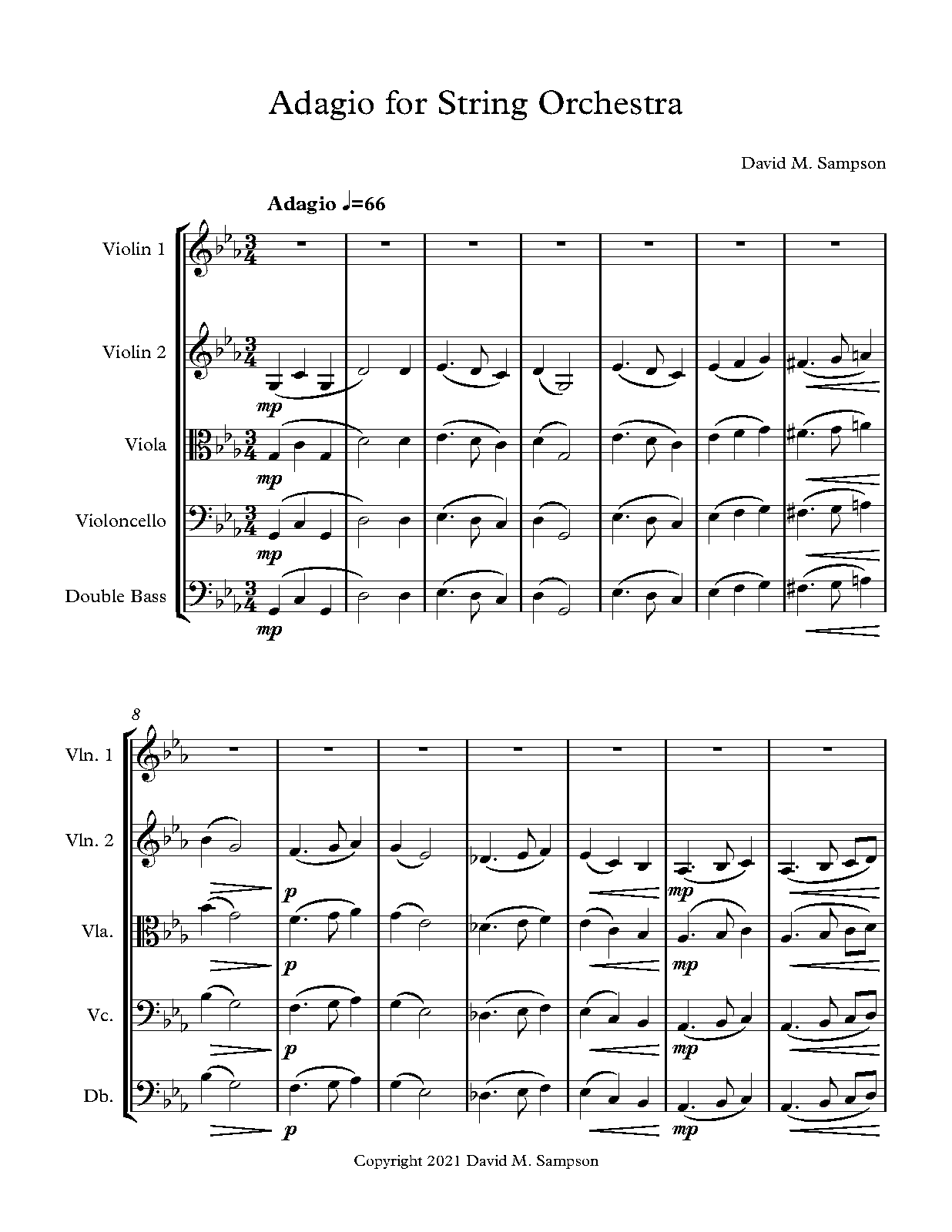 Adagio for String Orchestra (Sampson, David M.) IMSLP