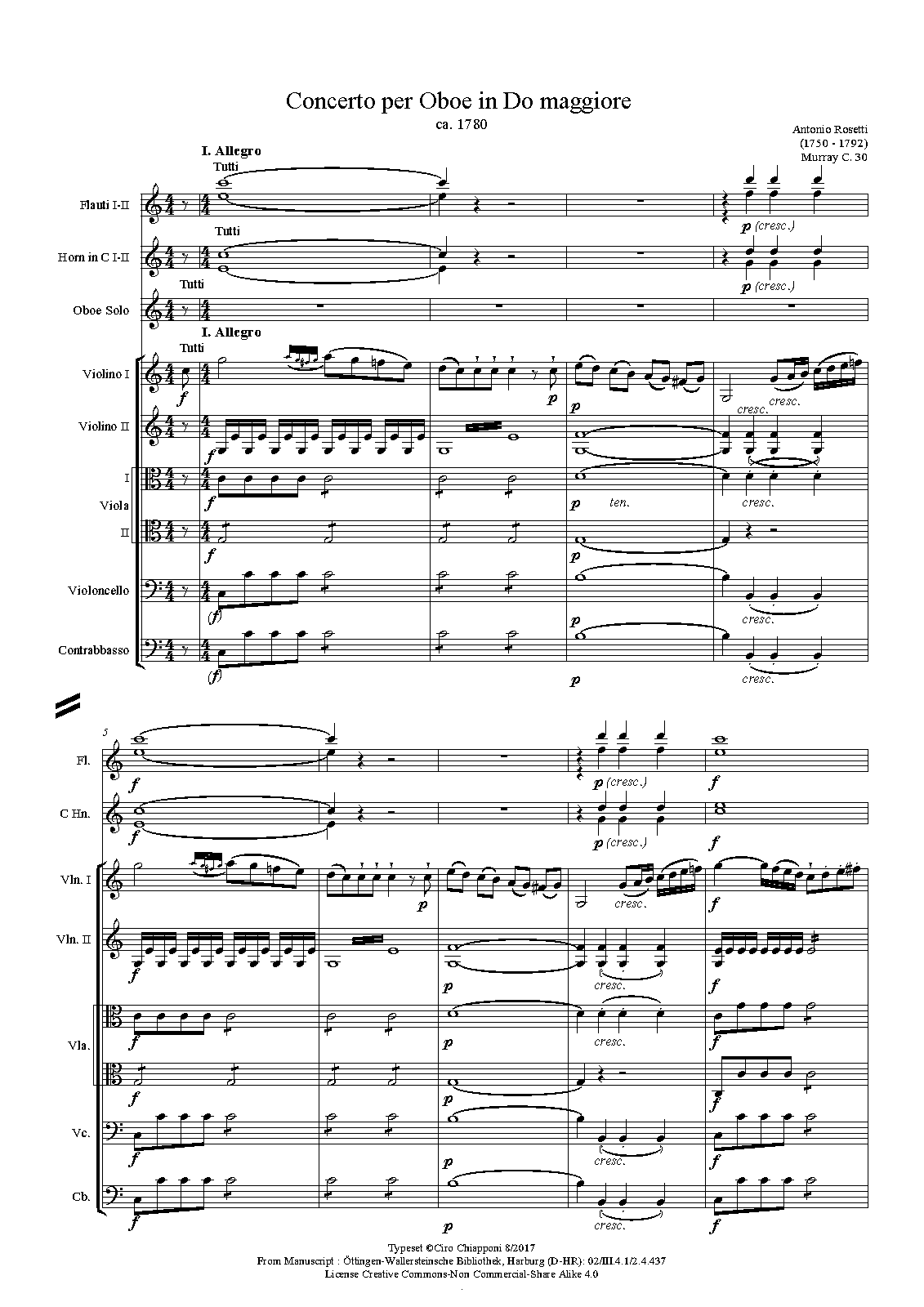 Oboe Concerto in C major, M.C30 (Rosetti, Antonio) IMSLP