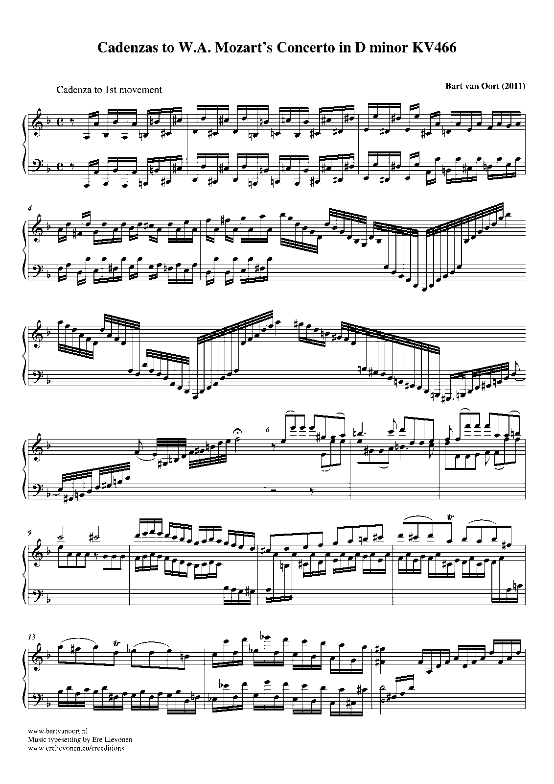Piano Concerto No.20 in D minor, K.466 (Mozart, Wolfgang Amadeus