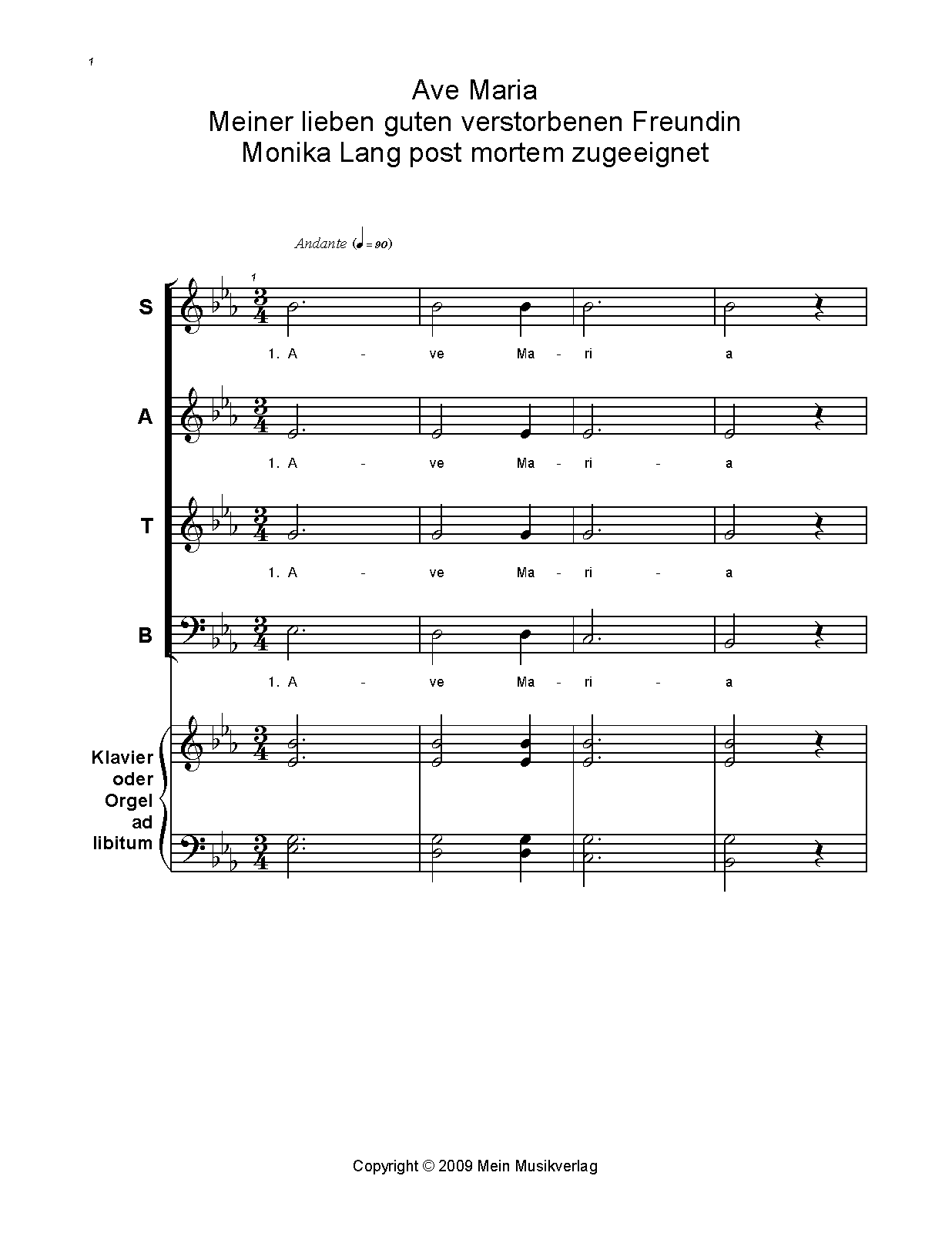 Ave Maria for Monika Lang (Zintl, Frank) IMSLP