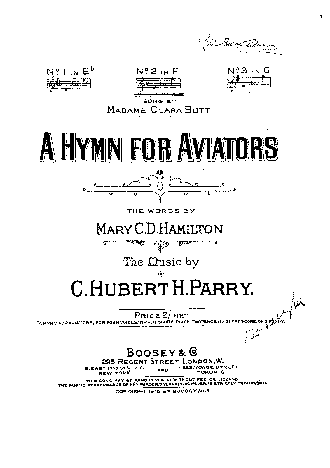 A Hymn for Aviators (Parry, Charles Hubert Hastings) - IMSLP