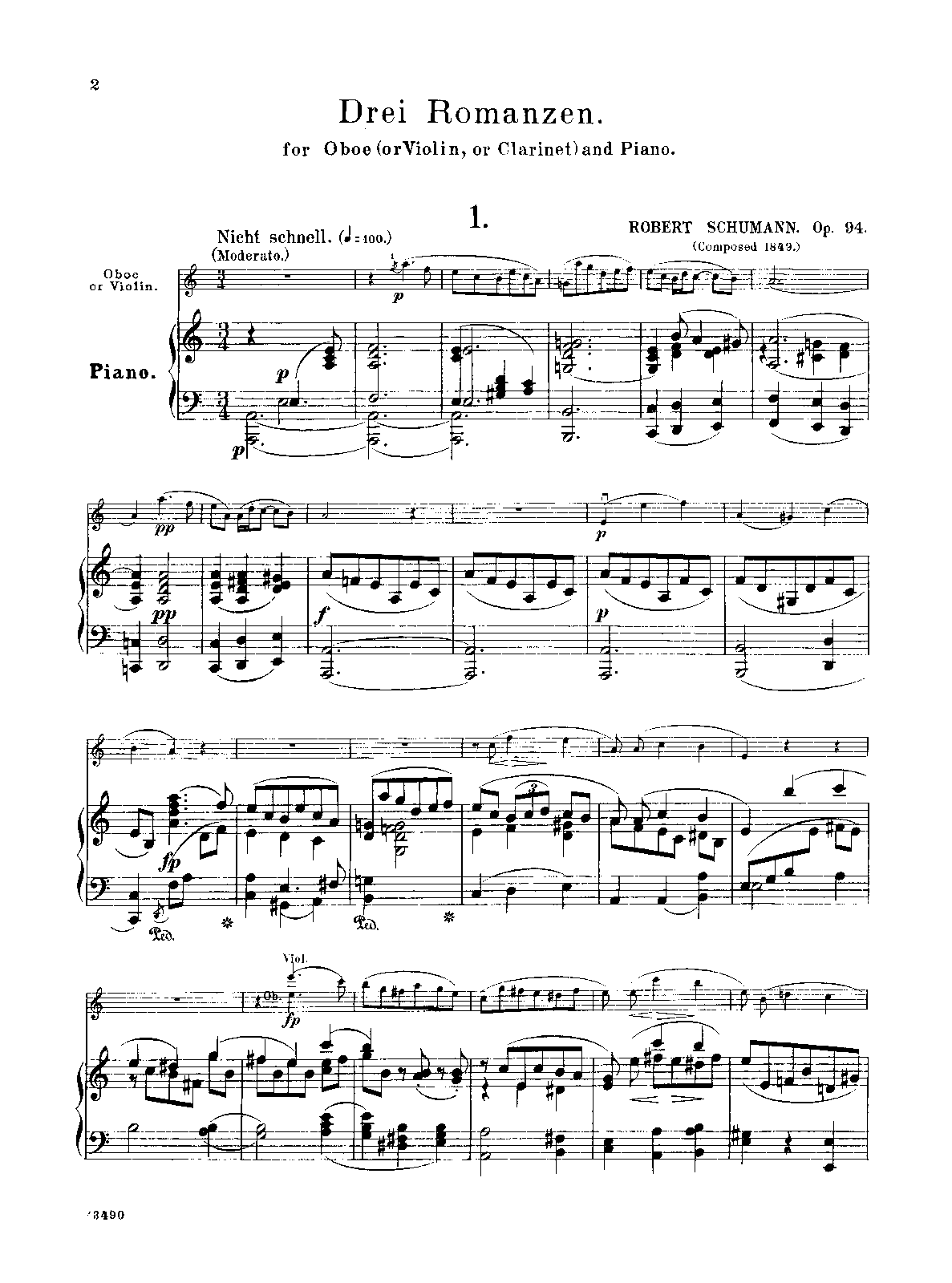 3 Romanzen, Op.94 (Schumann, Robert) IMSLP Free Sheet Music PDF Download