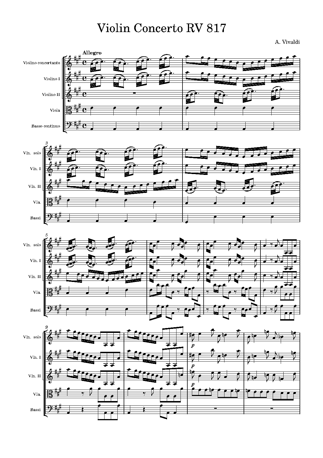 Violin Concerto in A major