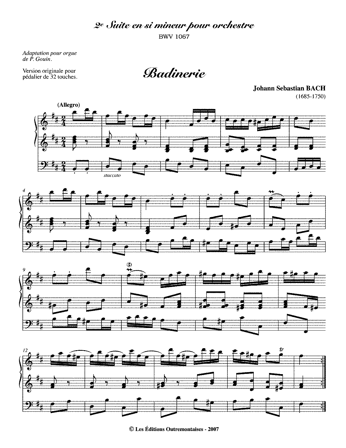 Orchestral Suite No.2 in B minor, BWV 1067 (Bach, Johann Sebastian