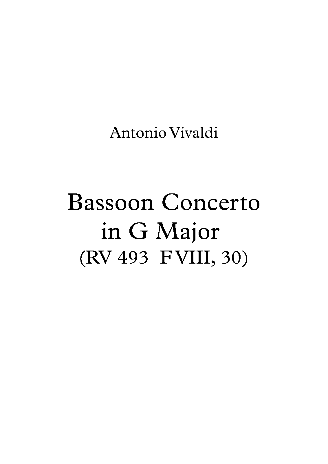 Bassoon Concerto in G major, RV 493 (Vivaldi, Antonio) IMSLP