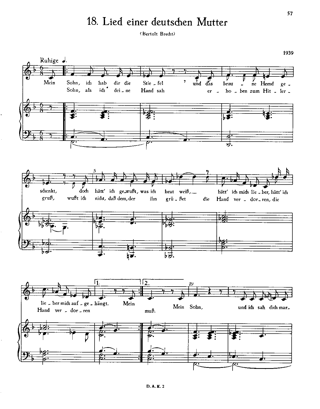 Lied einer deutschen Mutter (Eisler, Hanns) IMSLP Free Sheet Music PDF Download Lied einer deutschen Mutter (Eisler, Hanns) IMSLP Free Sheet Music PDF Download