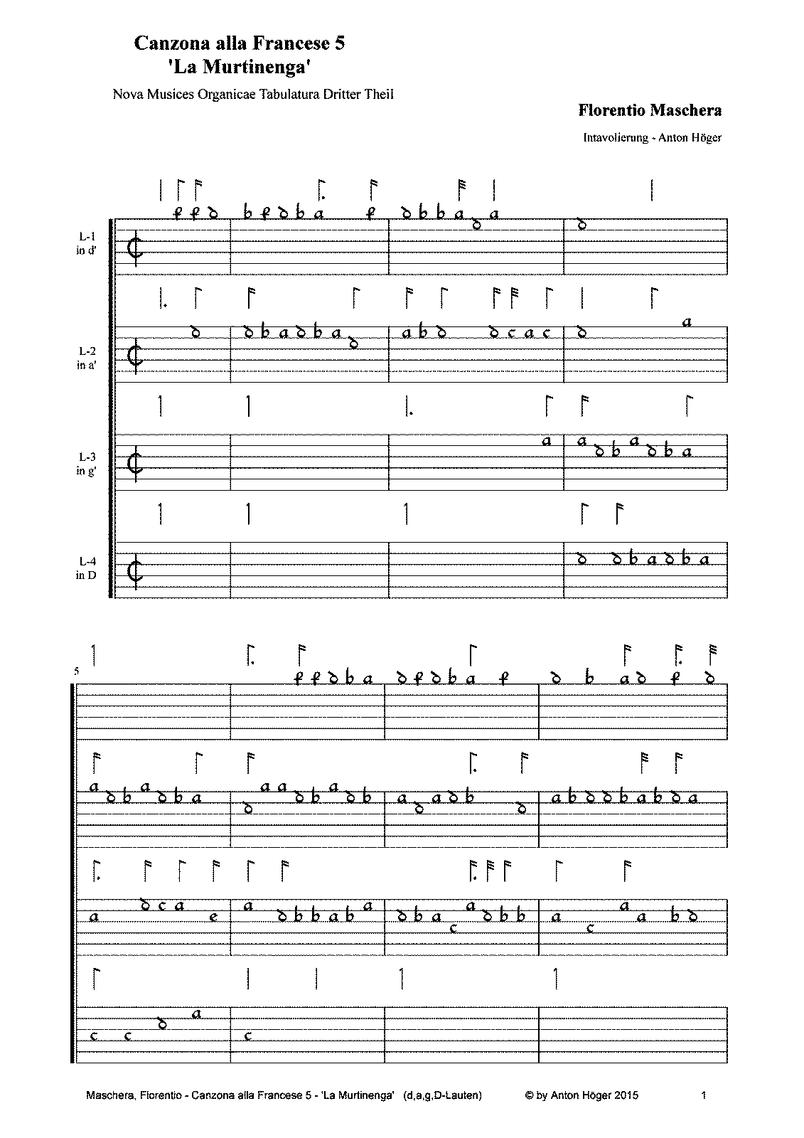 Canzon alla francese 'La Murtinenga' (Maschera, Florentio) - IMSLP