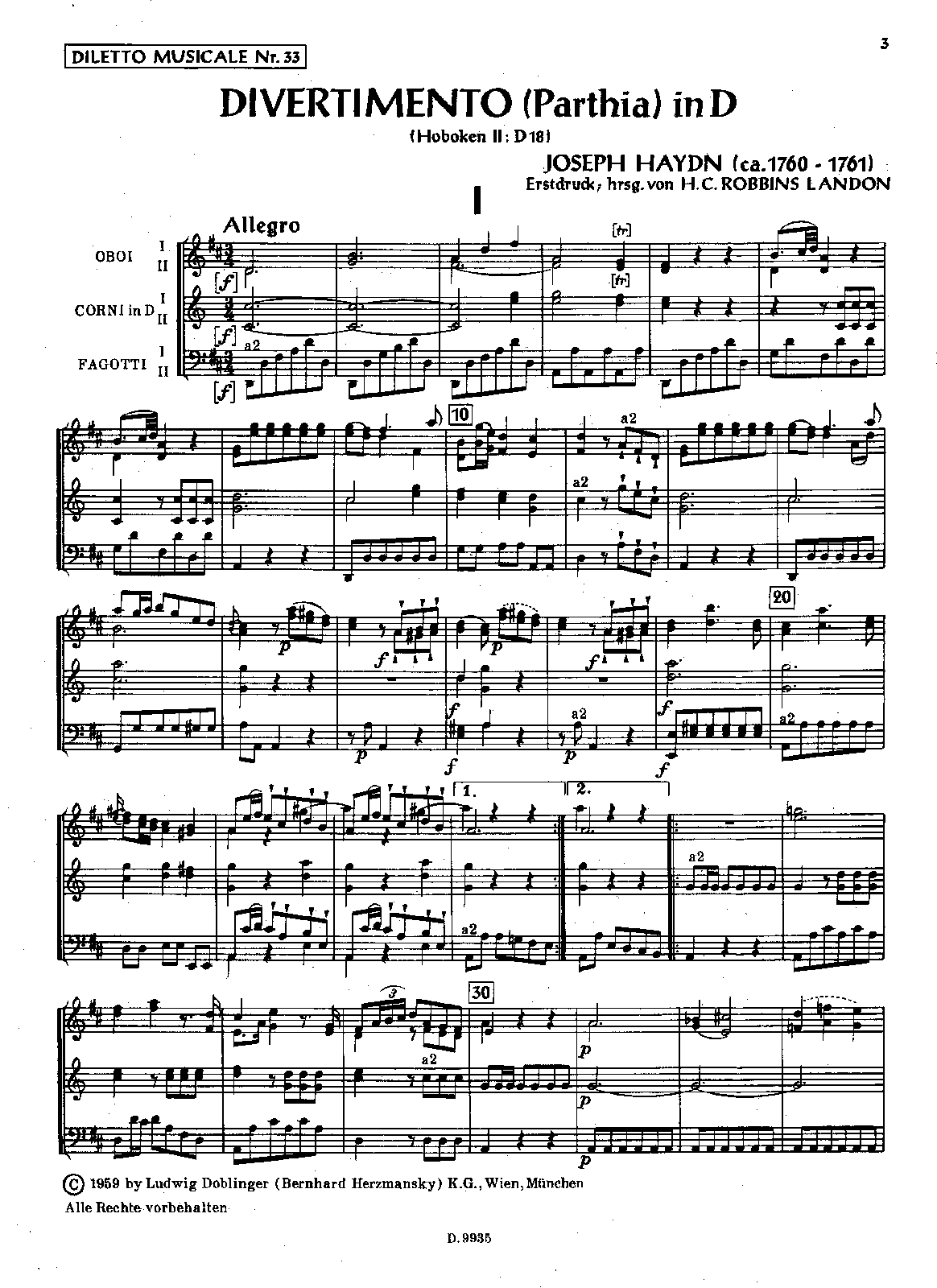 Divertimento in D major