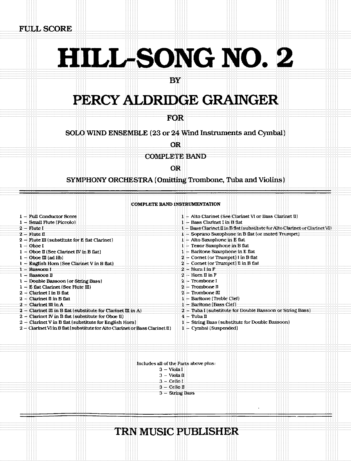 Hill Songs (Grainger, Percy) - IMSLP